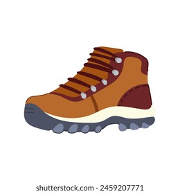 trekking hiking boots male cartoon. durable waterproof, lightweight comfortable, grip traction trekking hiking boots male sign. isolated symbol vector illustration