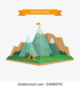 Trekking and hiking concept.