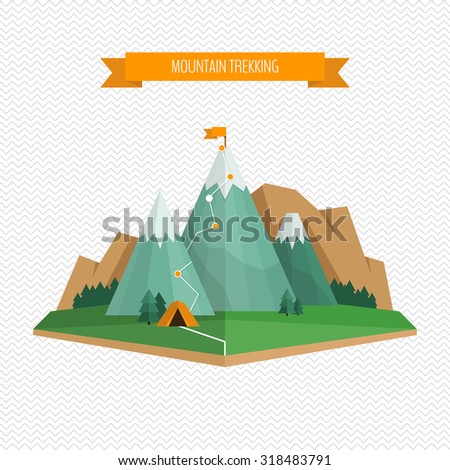 Trekking and hiking concept.