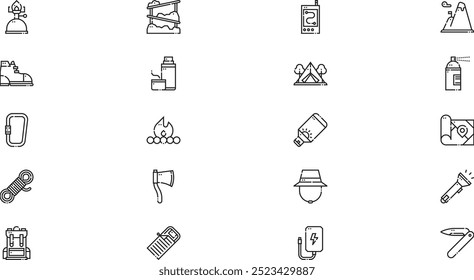 Trekking icons High-Quality Vector Icons Collection with Editable Stroke. Ideal for Professional and Creative Projects.