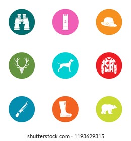 Trekking icons set. Flat set of 9 trekking vector icons for web isolated on white background