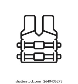 Trekking Life Vest Outline Icon Vector Illustration