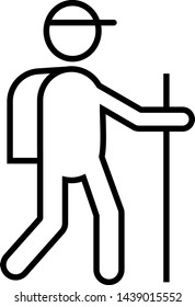 Trekking Line Black icon (Big Size)