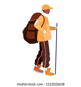 Trekking man design, Sport hiking hike walk trudge ramble and camping theme Vector illustration