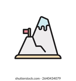 Trekking Mountain Icon Vector Illustration