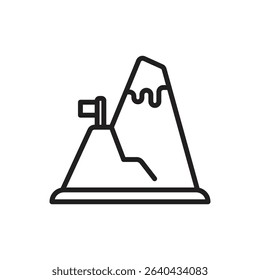 Trekking Mountain Outline Icon Vector Illustration