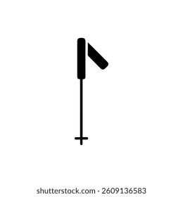 Trekking Pole Black Filled Icon in Minimal Design with Grip