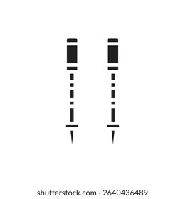 Trekking Pole Filled Icon Vector Illustration