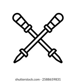 trekking pole icon vector design template simple and clean