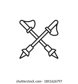 Icono de contorno de estilo de ilustración de Trekking Pole. Archivo EPS 10