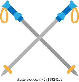 Bastones de trekking Ilustración vectorial plana