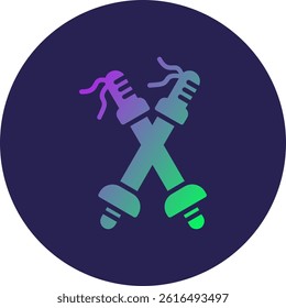 Trekking Poles Glyph Circle Gradient Icon