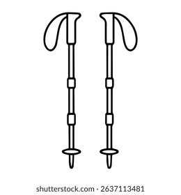 Trekking poles icon on white background vector
Vector line icon rock climbing, mountaineering, tourism
