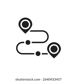 Trekking Route Filled Icon Vector Illustration