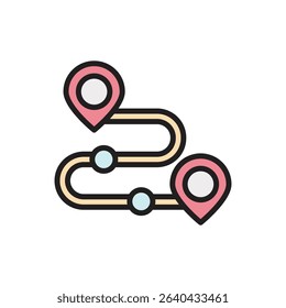 Trekking Route Icon Vector Illustration