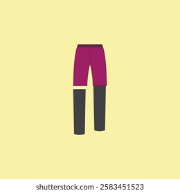 Trekking trousers vector illustration. Outdoor adventures fashion pants