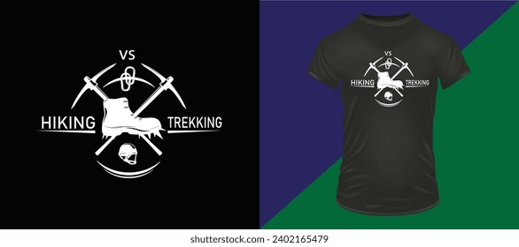 Trekking vs Hiking T-shirt Decign 