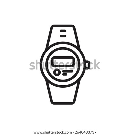 Trekking Watch Outline Icon Vector Illustration