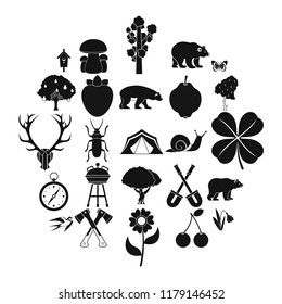 Trekking in the wild icons set. Simple set of 25 trekking in the wild vector icons for web isolated on white background