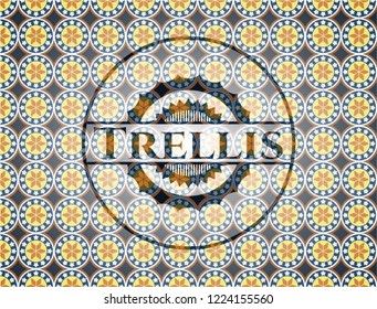 Trellis arabesque style badge. arabic decoration.