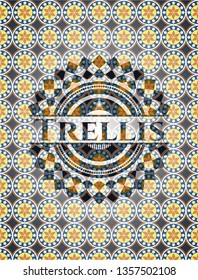 Trellis arabesque style badge. arabic decoration.