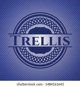 Trellis emblem with denim texture. Vector Illustration. Detailed.