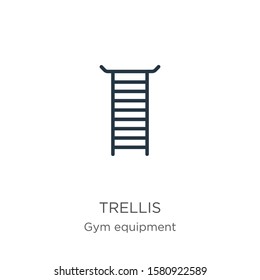 Trellis icon. Thin linear trellis outline icon isolated on white background from gym equipment collection. Line vector sign, symbol for web and mobile