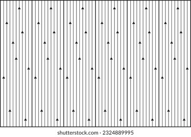 Trellis of pattern vector. Design vertical stripe with triangle black on white background. Design print for illustration, texture, textile, wallpaper, background. Set 8