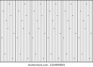 Trellis of pattern vector. Design vertical stripe and dots black on white background. Design print for illustration, texture, textile, wallpaper, background. Set 9