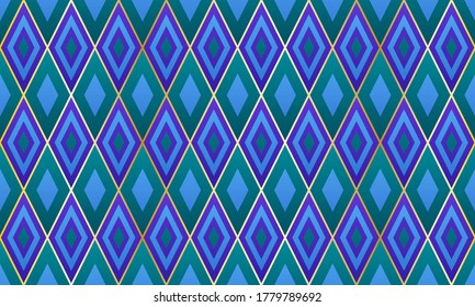 Trellis rhombus forme un motif géométrique harmonieux. Décor chic en grille or.  Mosaïque d'impression de tissu rhombus motif harmonieux. Motif d'arrière-plan motif rétro.