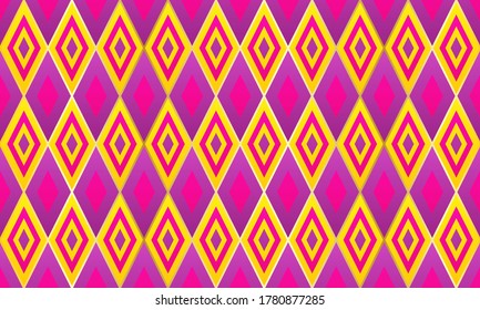 Trellis rhombus shapes geometric seamless pattern. Luxury gold grid tile ornament.  Textile print mosaic rhombus seamless graphid design. Contemporary motif background pattern.