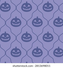 Trellis seamless pattern with cute pumpkin design. Cute pumpkin seamless background.