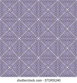 Trellis. Seamless tiled background of blue and white square geometric grid. Oriental traditional Japanese style pattern. Vector illustration.