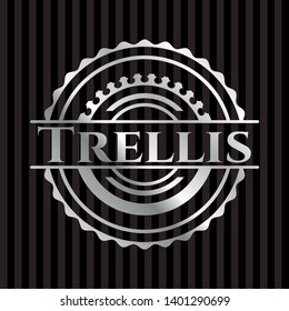 Trellis silvery emblem. Vector Illustration. Mosaic.