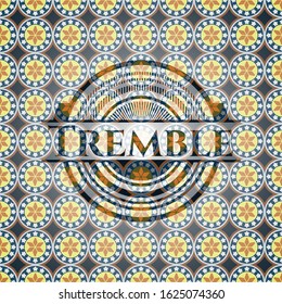 Tremble arabic emblem background. Arabesque decoration.