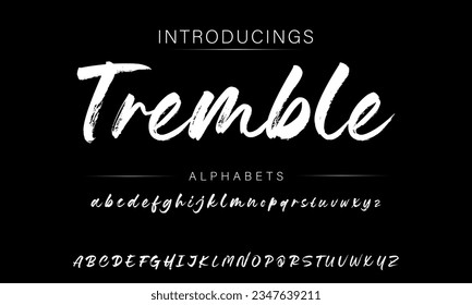 Tremble Handwritten Brush font for lettering quotes. Hand drawn brush style modern calligraphy.