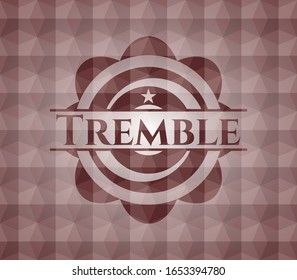Tremble red geometric emblem. Seamless.