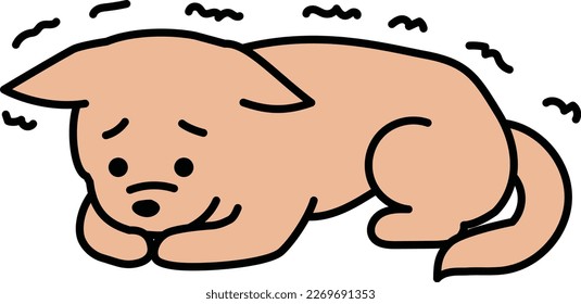 trembling dog simple vector illustration