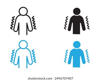 Trembling icon black and white vector outline sign