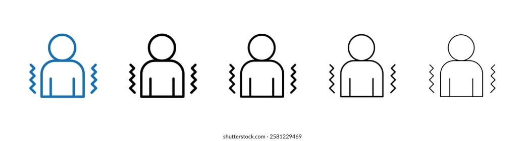 Trembling icon Outline vector logo for web ui