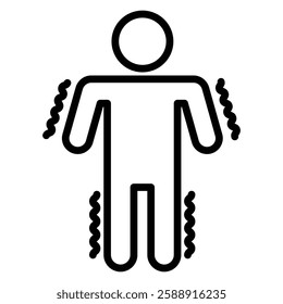 Trembling icon Outline vector symbol sign