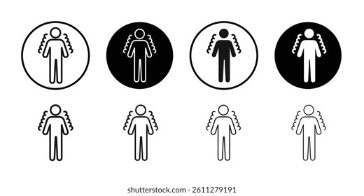 Trembling icon Thin line art collection