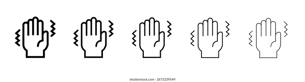 Trembling icon thin line outline set or collection