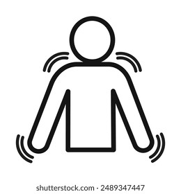 Trembling icon Vector symbol or sign set collection in black and white outline