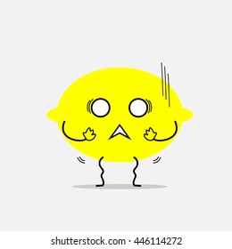 trembling lemon simple clean cartoon illustration