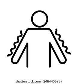 Trembling linear logo mark in black and white