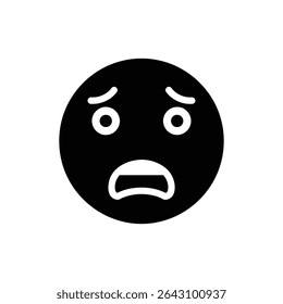 Trembling Mouth with Widened Eyes Expression Icon
