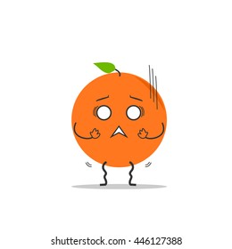 trembling orange simple clean cartoon illustration