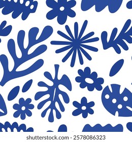 Tremdy pattern  background with abstract floral and leaf patterns