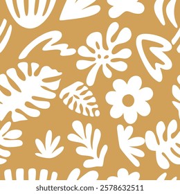 Tremdy pattern  background with abstract floral and leaf patterns